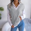 Coolmee Sweater Vest for Women V Neck Sleeveless Hollow Out Loose Pullover Sweater Vest - 2 of 4