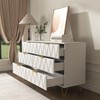 Resenkos Wood 6 Drawer Double Dresser for Bedroom, Chest of Drawers for Closet, Living Room, Hallway, Nursery, White&Gold - 4 of 4