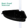 No-Drill Corner Shower Caddy Tension Pole, Rust-Resistant Bathroom Storage Organizer with 4-Tier Adjustable Shelves & Rubber Pad - 3 of 4