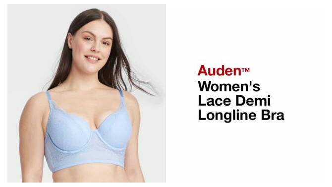 Women's Lace Demi Longline Bra - Auden™, 2 of 7, play video