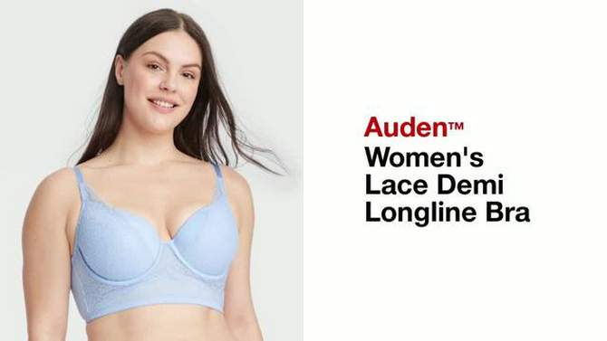 Women's Lace Demi Longline Bra - Auden™, 2 of 7, play video