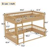 Twin XL/Full XL/Queen Over Queen Bunk Bed with Ladder and Guardrails, Convertible into Two Separate Beds, White/Natural - ModernLuxe - 4 of 4