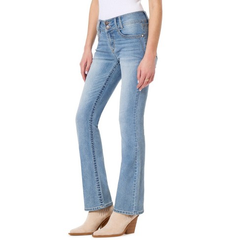 Wallflower Women's Luscious Curvy Bootcut Mid-rise Insta Stretch Juniors  Jeans (standard And Plus), Cypress, 1 : Target