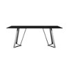Armen Living Cressida Glass and Stainless Steel Rectangular Dining Table Black: Mid-Century Modern, Seats 6, Metal Frame - 3 of 4