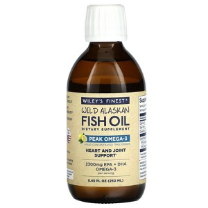 Wiley's Finest Wild Alaskan Fish Oil, Peak Omega-3, Natural Lemon, 8.45 fl oz (250 ml) - 1 of 3