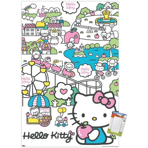 Trends International Hello Kitty - Carnival Unframed Wall Poster Print  White Mounts Bundle 22.375 x 34