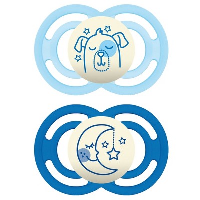 MAM Perfect Night Pacifier 2ct - Dark Blue/Light Blue - 6+ Months