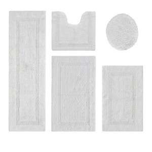 Lux Premium 100% Cotton Tufted Solid Reversible 5 PC Bath Rug Set – Ultra-Soft, Water-Absorbent, Durable, Machine Washable Bathroom Rug - 1 of 4