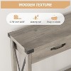 TackView Compact Entryway Table with Storage Drawers Shelf, Narrow Sofa Table with Metal Frame Wood Grain Finish for Living Room Hallway - 3 of 4