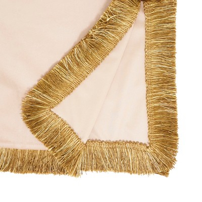 Saro Lifestyle Velvet Fringe Table Runner - Thumbnail 2