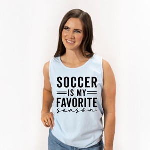 Simply Sage Market Soccer Is My Favorite Season Garment Dyed Tank - 1 of 3