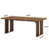 Resenkos Rectangular Dining Table, 71" Farmhouse Breakfast Table for 6 to 8 People,Brown - 2 of 4