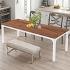 Lirago Brown 78" Rectangular Dining Table E1 Particle Board Metal Frame 27.5x78.7x29.5 6-8 Seater Kitchen Table - 4 of 4