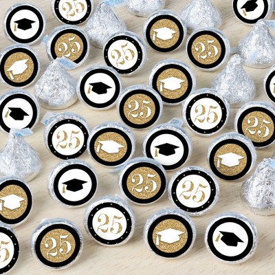 Big Dot of Happiness Tassel Worth The Hassle - Gold - 2025 Graduation Party Small Round Candy Stickers - Party Favor Labels - 324 Count