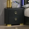 Gulches Black Nightstand with Gold Trim and Modern Elegance - 2 of 4