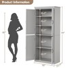 Homhougo Pantry Cabinet, Freestanding Kitchen Pantry Storage Cabinet,70" Cupboard, Tall Storage Cabinet with Doors Gray - 2 of 4