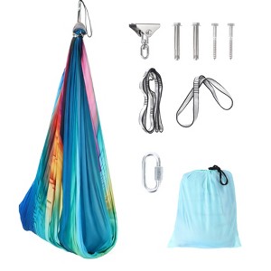 Sensory Swing for Kids, Reversible Double Layer Cocoon - 360° Swivel, Holds 300 LB, Indoor/Outdoor Hammock for Autism, ADHD & Anxiety(59x55 in) - 1 of 4