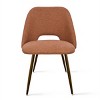 Panipeachy Upholstered Dining Chairs Set of 4, Mid-Century Modern Kitchen Chair with Walnut Finish Metal Legs - 4 of 4