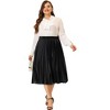 Agnes Orinda Women's Plus Size Velvet Pleated Elastic Waist Party Metallic Swing Midi A Line Skirts - 3 of 4