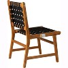 Balkene Home 63710 Sava Indoor/Outdoor Armless Dining Side Chair – All-Weather Wicker, Low-Slung Portable Acacia Wood with Woven Seat, Black Webbing - 2 of 4