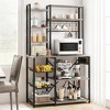 Bakers Rack with Power Outlet, Microwave Stand with 2 Wire Drawer, Coffee Bar Station, 7-Tier Kitchen Bakers Rack with Large Storage, Rustic Brown - 2 of 4