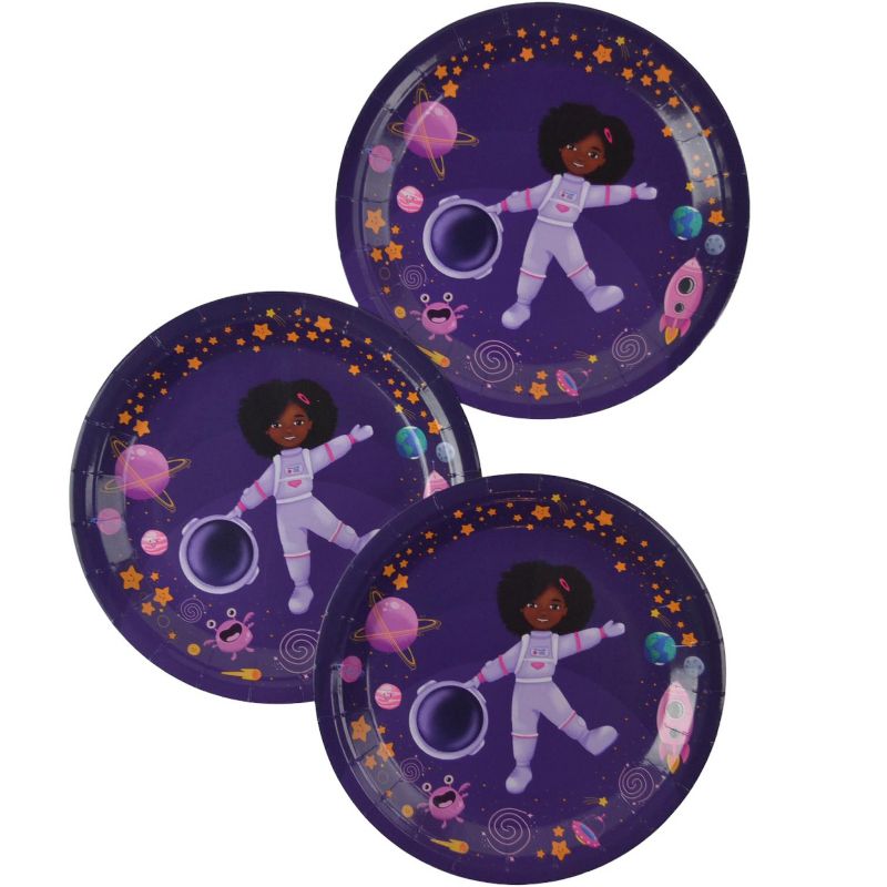 Anna + Pookie 9" Girl Astronaut Paper Party Plates 8 Ct., 2 of 4
