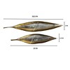 Essential Decor & Beyond 2-Piece Set Aluminum Cast Elongated Leaf Tray in Gold - 3 of 4