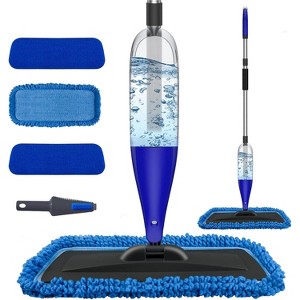 Spray Mop for Floors with 800ml Refillable Bottle - 3 Washable Microfiber Pads for Wet/Dry Cleaning on Wood, Laminate, Tile - 1 of 4
