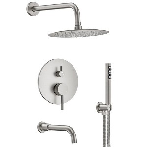 YAWWALK Wall Mount 10 in Shower Head Tub and Shower Faucet (Valve Included)) - 1 of 4