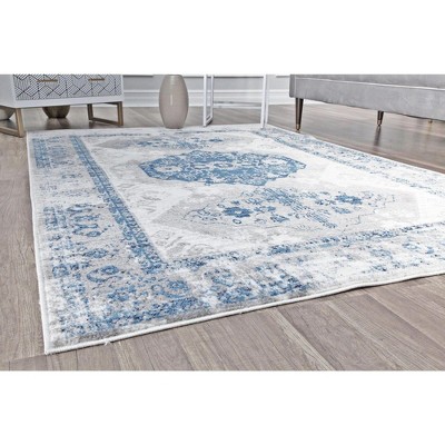 Freida Blue and Gray Vintage Farmhouse Area Rug