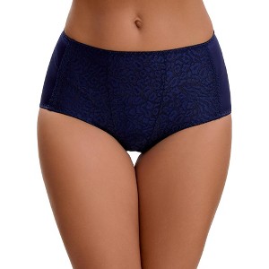INSPIRE CHIC Women's Floral Lace Breathable Comfortable Mid Rise Underwear Briefs - 1 of 4