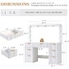 AMERLIFE Makeup Vanity Desk with Mirror & LED Lights, Drawers, Tempered Glass Top, Charging Station, Modern Bedroom Dressing Table - 3 of 4