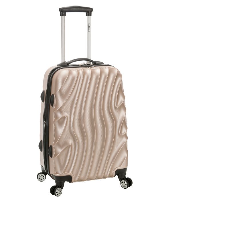 Rockland Melbourne Expandable ABS Hardside Carry On Spinner Suitcase - Gold Wave Pattern, 4 of 6