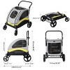 Large Heavy Duty Dog Stroller Folding Pet Stroller 4-Wheel Pet Travel Carrier Double Door Pet Trolley Skylight Cart with Rainproof Cover - 4 of 4