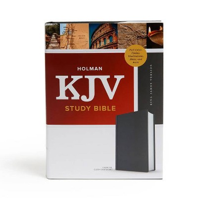 KJV Study Bible, Full-Color, Charcoal Cloth-Over-Board - by  Holman Bible Publishers (Hardcover)