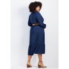 Avenue Women's Plus Size Averie Shirtdress With Belt - 3 of 4