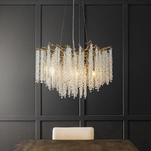 ALOADECOR Modern Glam Crystal Chandelier  Branch Style Pendant Ceiling Light for Dining Room Living Room - 1 of 4