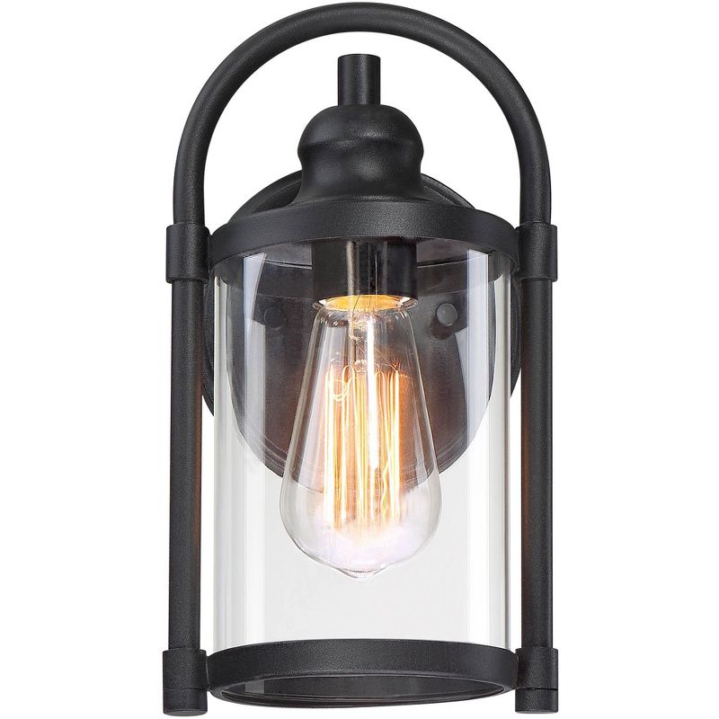 John Timberland Rustic Farmhouse Outdoor Wall Light Fixtures Set of 2 Black 10 1/4" Clear Glass for Exterior Barn Deck House Porch Yard Patio Outside, 5 of 10