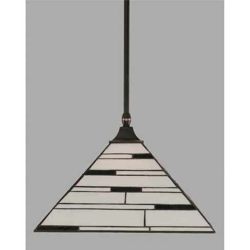 Toltec Lighting Any 1 - Light Pendant in  Black Copper with 14" Pearl Ebony Art Glass Shade - image 1 of 1