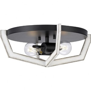 Progress Lighting Galloway 2-Light Flush Mount Ceiling Light, Matte Black, Open Frame, Brushed Nickel, No Shade - 1 of 1