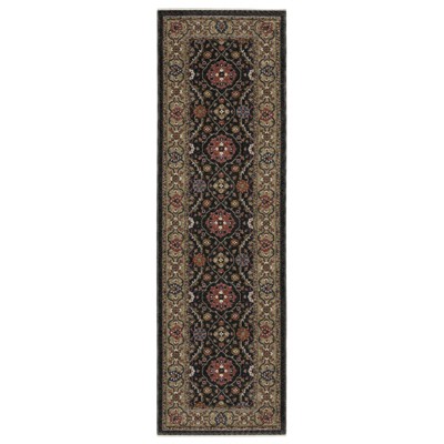 Oriental Weavers Hastings HA07D Charcoal / Pink Indoor Area Rug - 2'3" x 7'6"