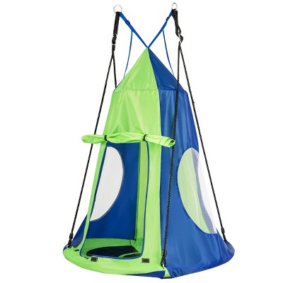 Infans 40" Kids Hanging Chair Swing Tent Set Hammock Nest Pod Seat Green
