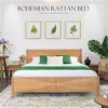 Brafab Hand-Woven King Bed Frame with Headboard and Footboard, No Box Spring Needed, 1000lbs - 3 of 4