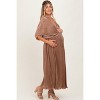 Pinkblush Mocha Pleated Satin Dolman Sleeve Maternity Maxi Dress - 2 of 3