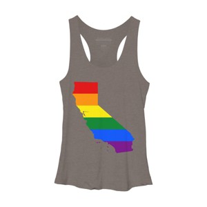 Adult Design By Humans California State Pride Flag By Galvanized Racerback Tank Top - 1 of 2
