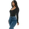 Derek Heart Fitted Long Sleeve Double Layered Bodysuit (Juniors & Women) - 2 of 4