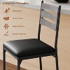 Bar Stools Set of 2/4, Upholstered Counter Height Bar Chairs with Wood Back, PU Leather Seats, Footrests, for Kitchen Island, Dining Room - 4 of 4