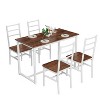 NicBex 5-Piece Industrial Style Dining Table Set & Backrest Chairs for Kitchen,Dining Room,Restaurant,Modern Dinette Set with Metal Frame - 2 of 4