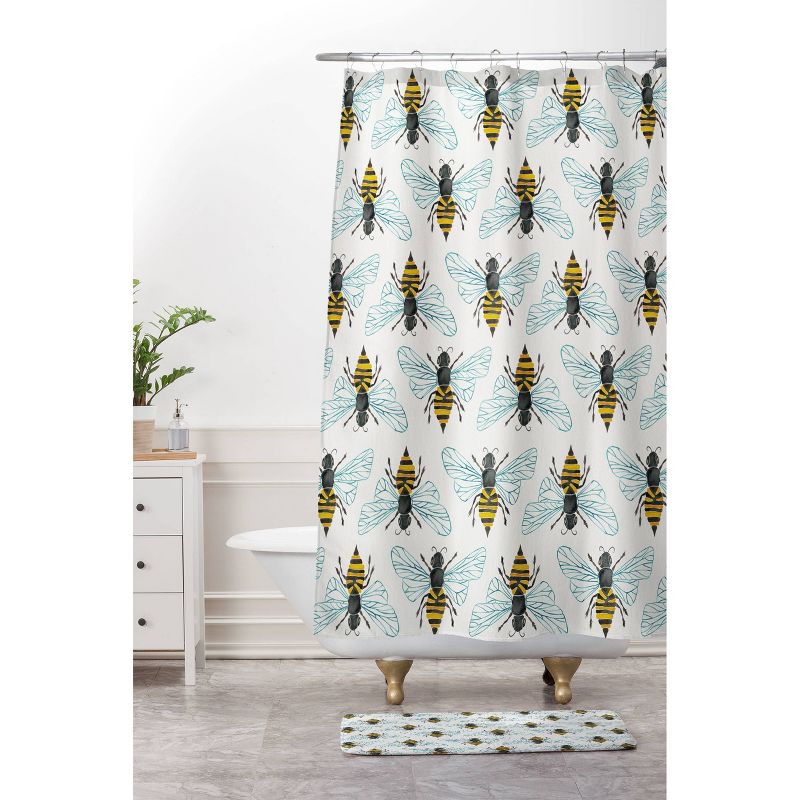 Honey Bee Pattern Shower Curtain - Deny Designs, 4 of 5