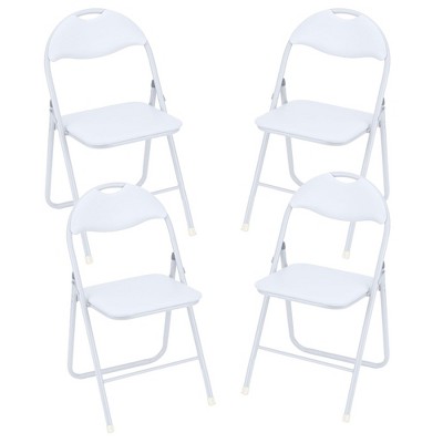 Folding Chairs with Padded Seats for Outdoor & Indoor, Portable Stackable Seat with Metal Frame for Home, Office, Party Black